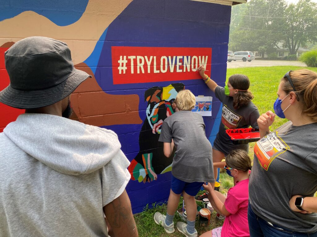 Love Mural Children Painting in Arnold MD with Artist Cell Spitfire